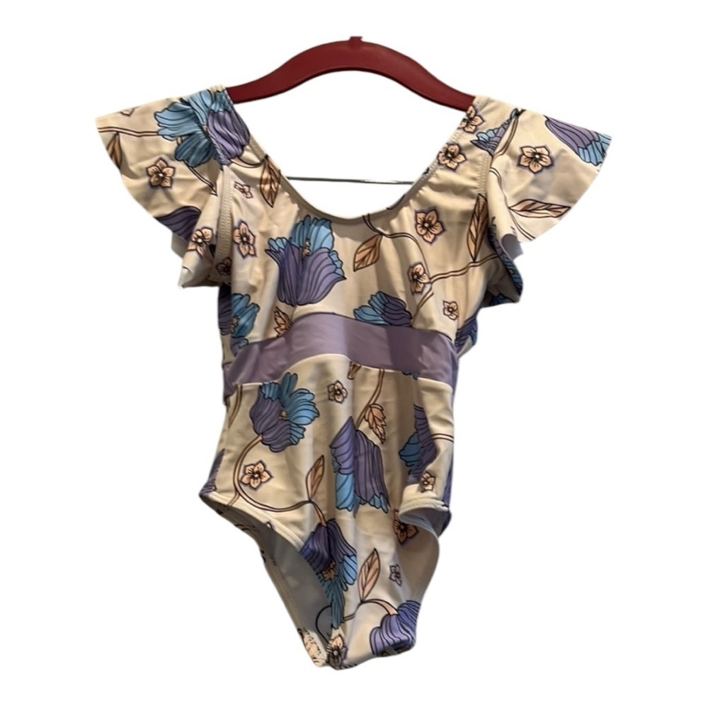 Floral Kids One Piece Swimsuit 3T-4T-New
